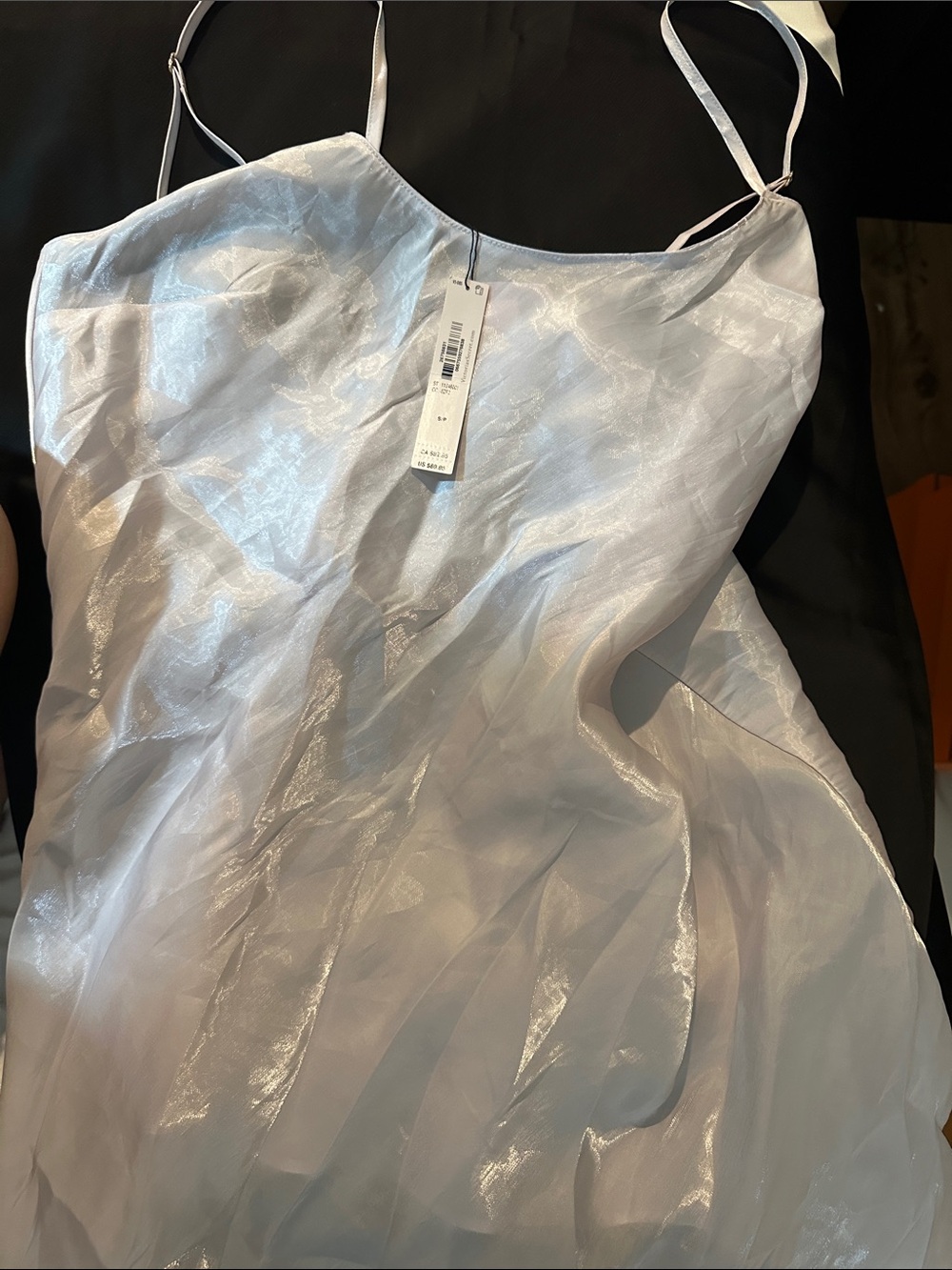 PINK Victoria's Secret Iridescent White Sheer Slip